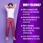 FOLONA Magnesium Glycinate with Vitamin B6 - 180 Capsules - image 7