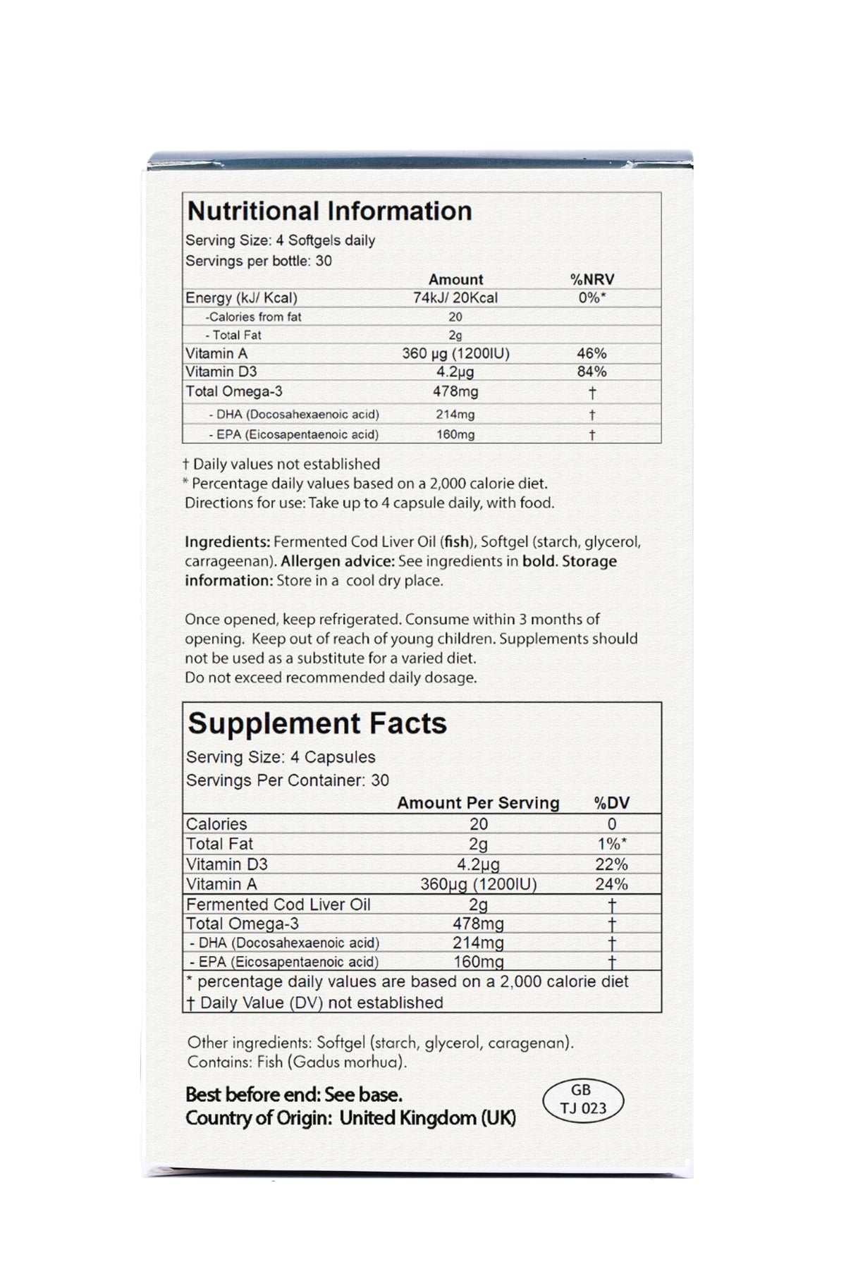 ARMORICA Fermented Cod Liver Oil - 120 Softgels - image 4