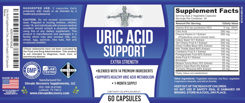 Elevate Recovery Uric Acid Support Complex 14-in-1 - 60 Vegetarian Capsules - image 8