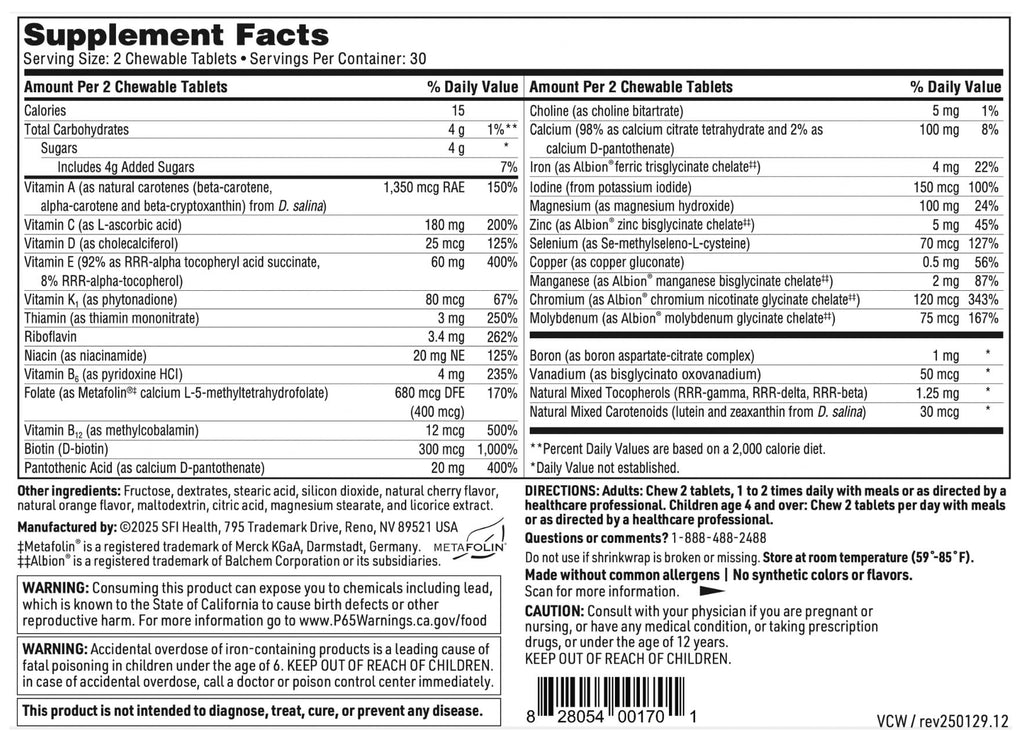 SFI Health VitaTab Chewable Multivitamin - 60 Tablets - image 5
