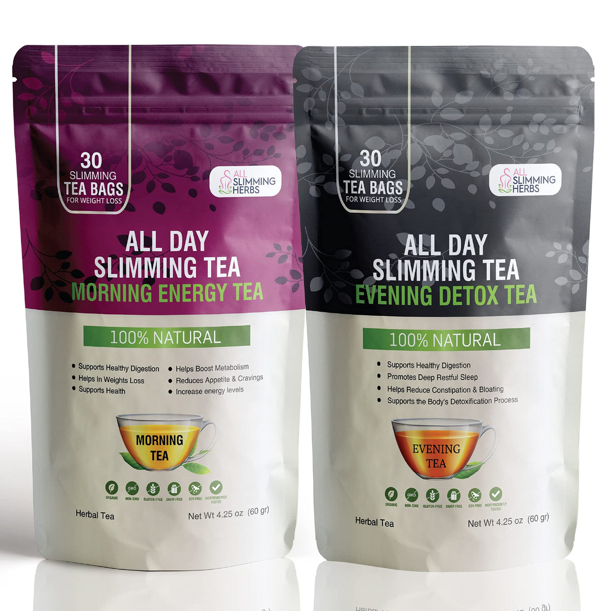 ALL SLIMMING HERBS All Day Slimming Tea for Weight Loss - 60 Bags