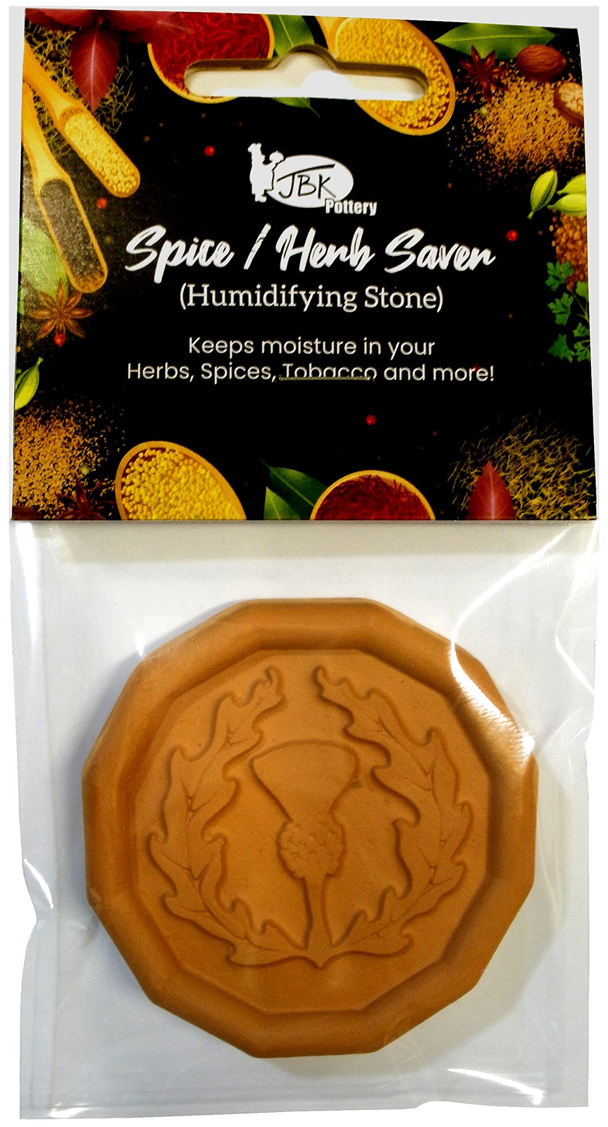 JBK Pottery Spice & Herb Saver Hydration Stone - 2.25" Diameter