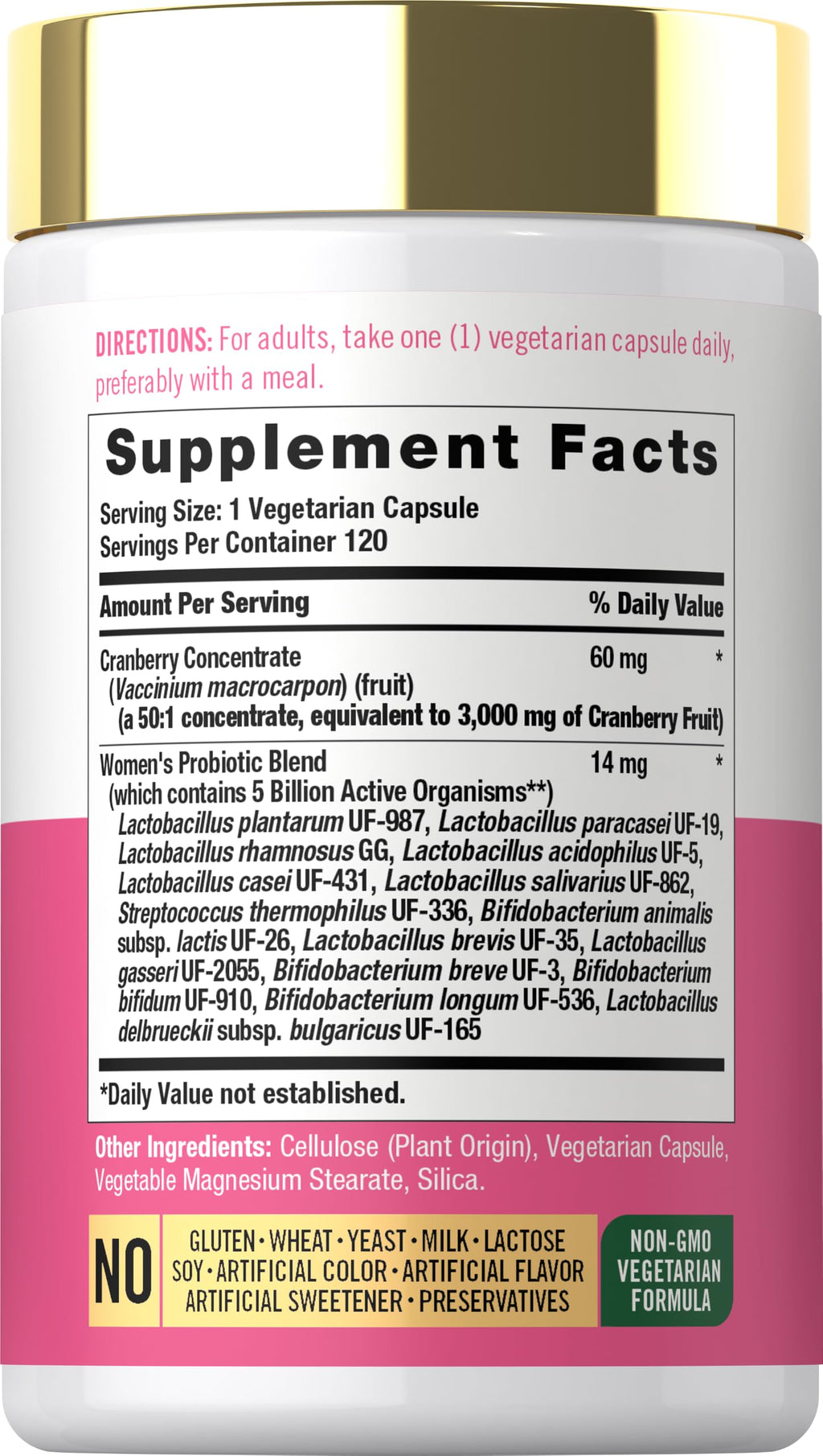 Carlyle Women's Cranberry Plus Probiotics - 120 Vegetarian Capsules - image 2