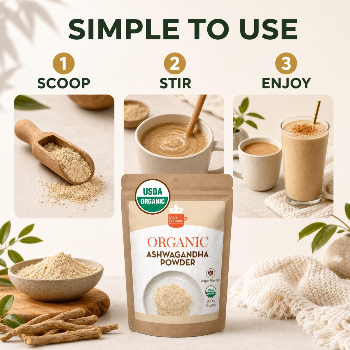 SPICY ORGANIC Ashwagandha Root Powder - 8 oz - image 6