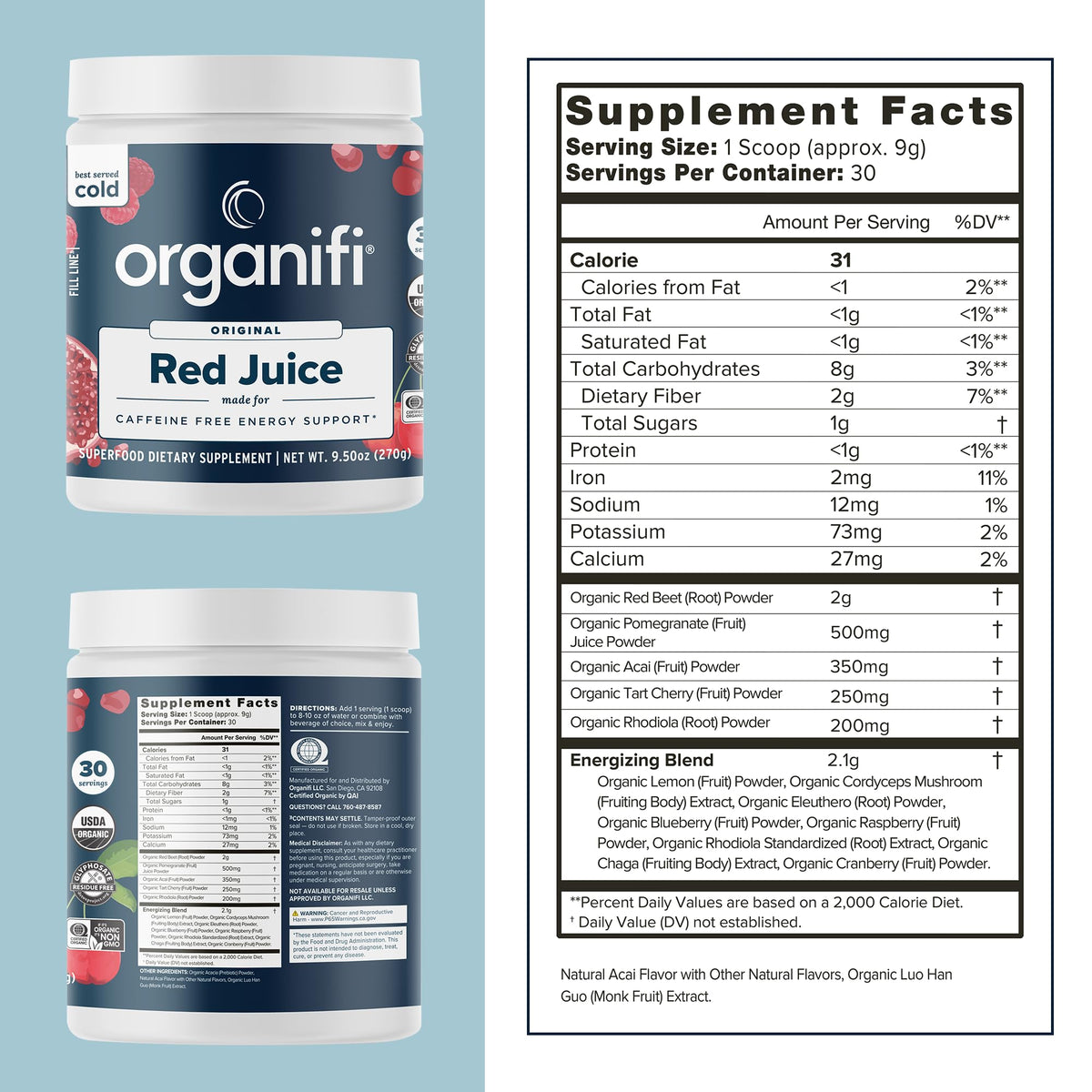 Organifi Red Juice - Energy Powder Reduces Afternoon Crashes