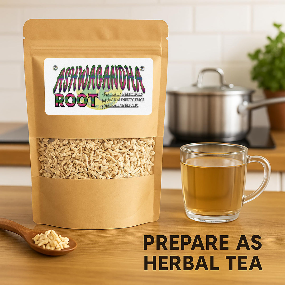 Alkaline Electrics Ashwagandha Root Organic Stress Relief - 4oz - image 5
