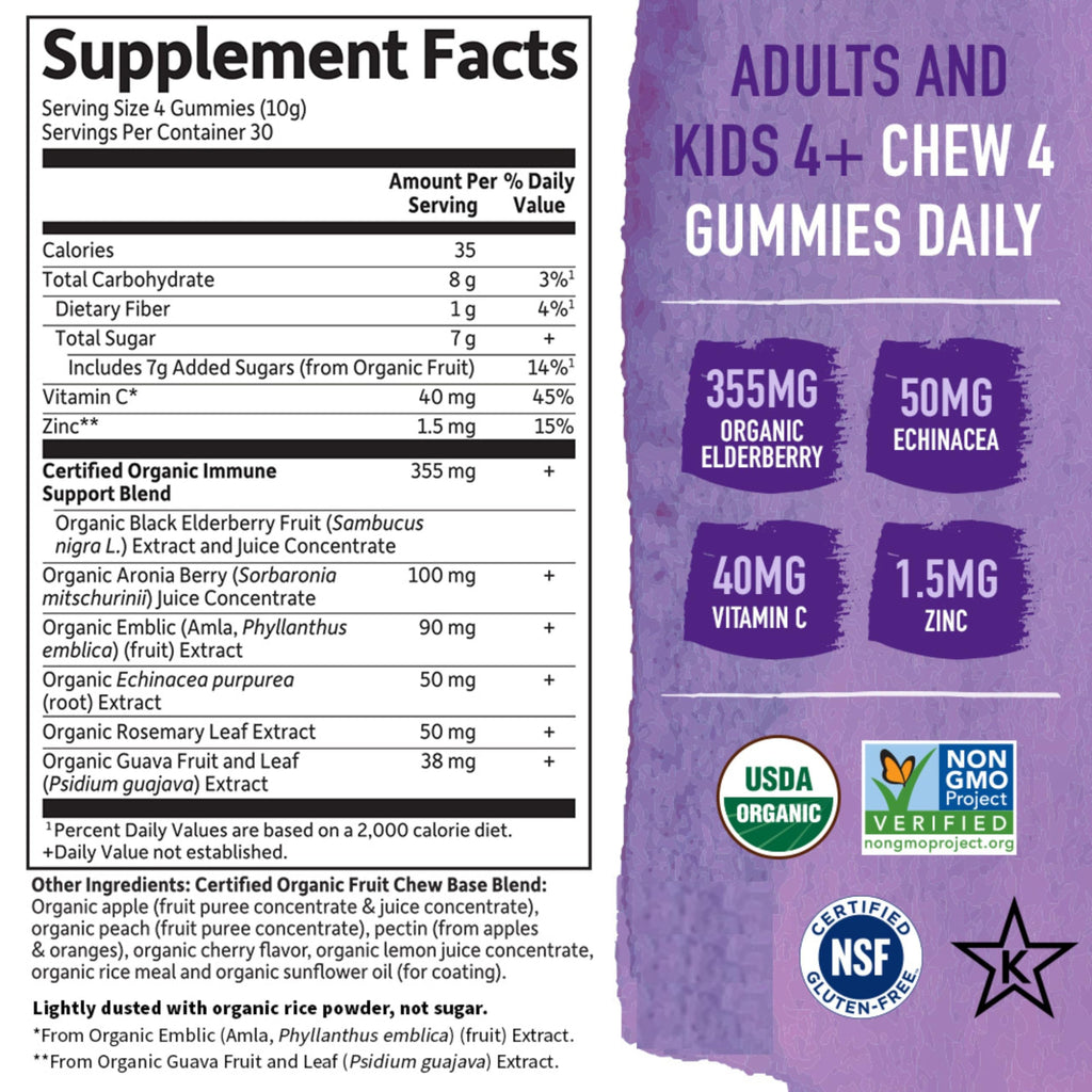 Garden of Life Organics Elderberry Immune Gummies - 120 Gummies - image 5