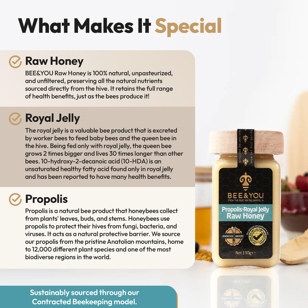 Bee and You Royal Jelly Raw Honey Immune Support - 6.7 oz - image 3