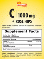 Sundance Vitamin C 1000mg with Rose Hips - 90 Vegetarian Caplets - image 2