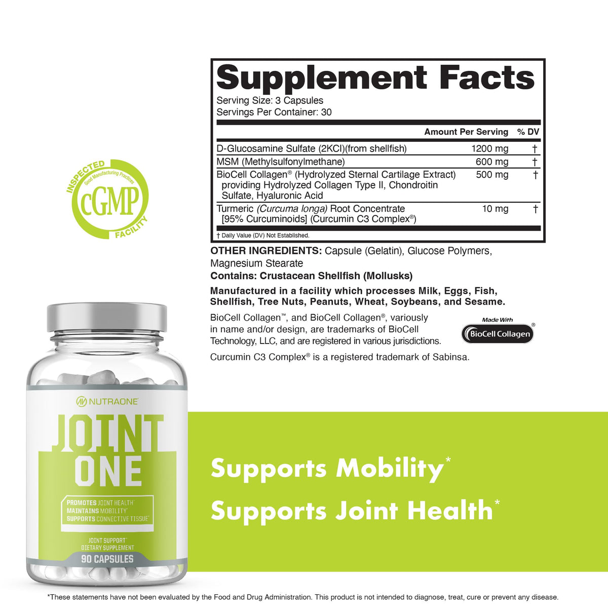 NutraOne JointOne Joint Support Supplement - 90 Capsules - image 5