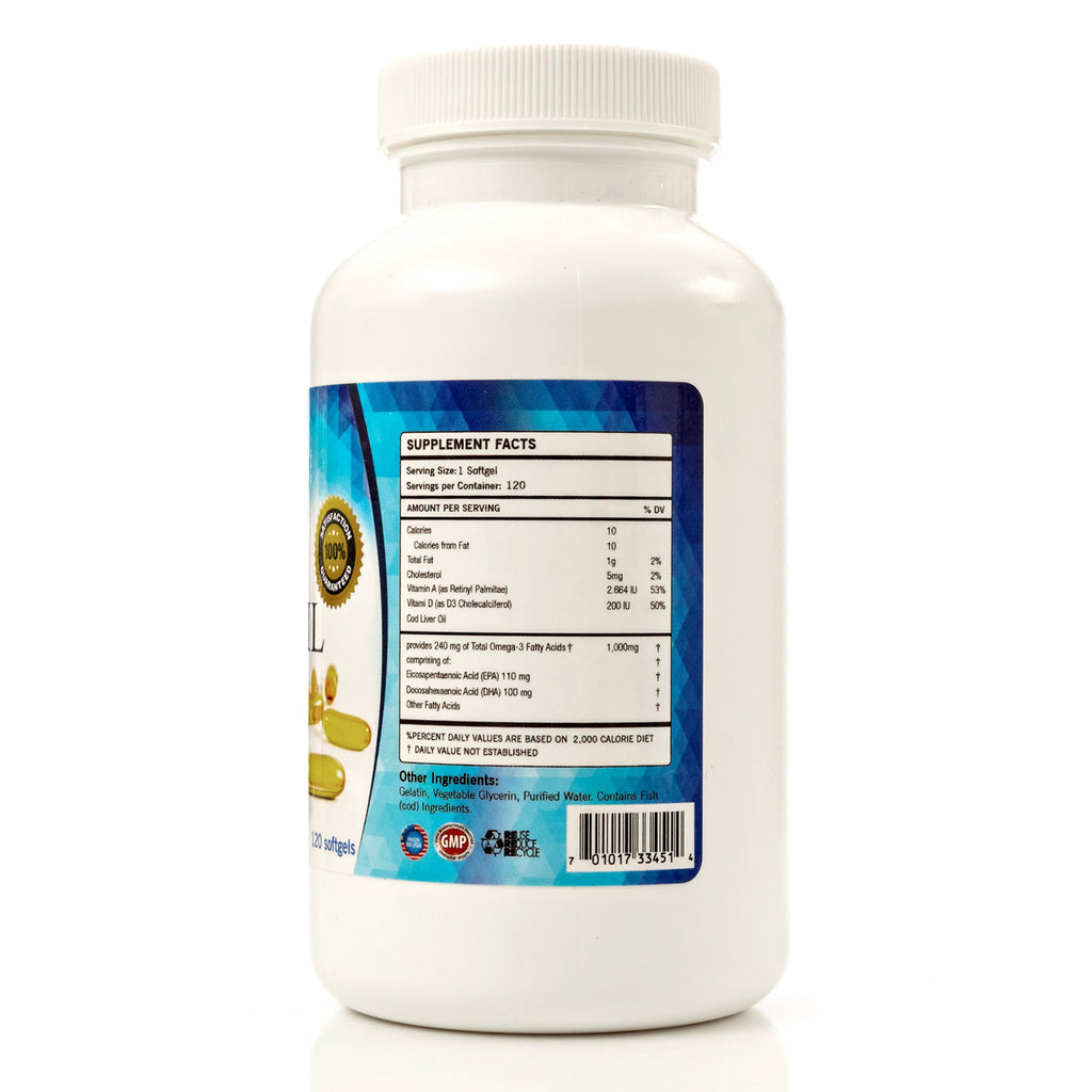 Athelas Neutraceuticals Cod Liver Oil Triple Strength - 120 Softgels - image 3