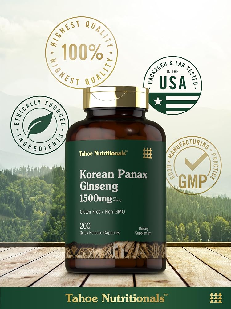 Tahoe Nutritionals Korean Panax Ginseng Extract 1500 mg - 200 Capsules - image 6