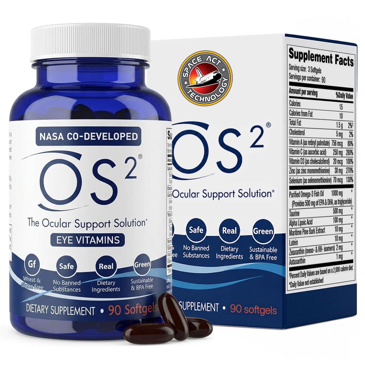 Nugevity OS2 - Ocular Support Solution - Patented Eye Vitamins