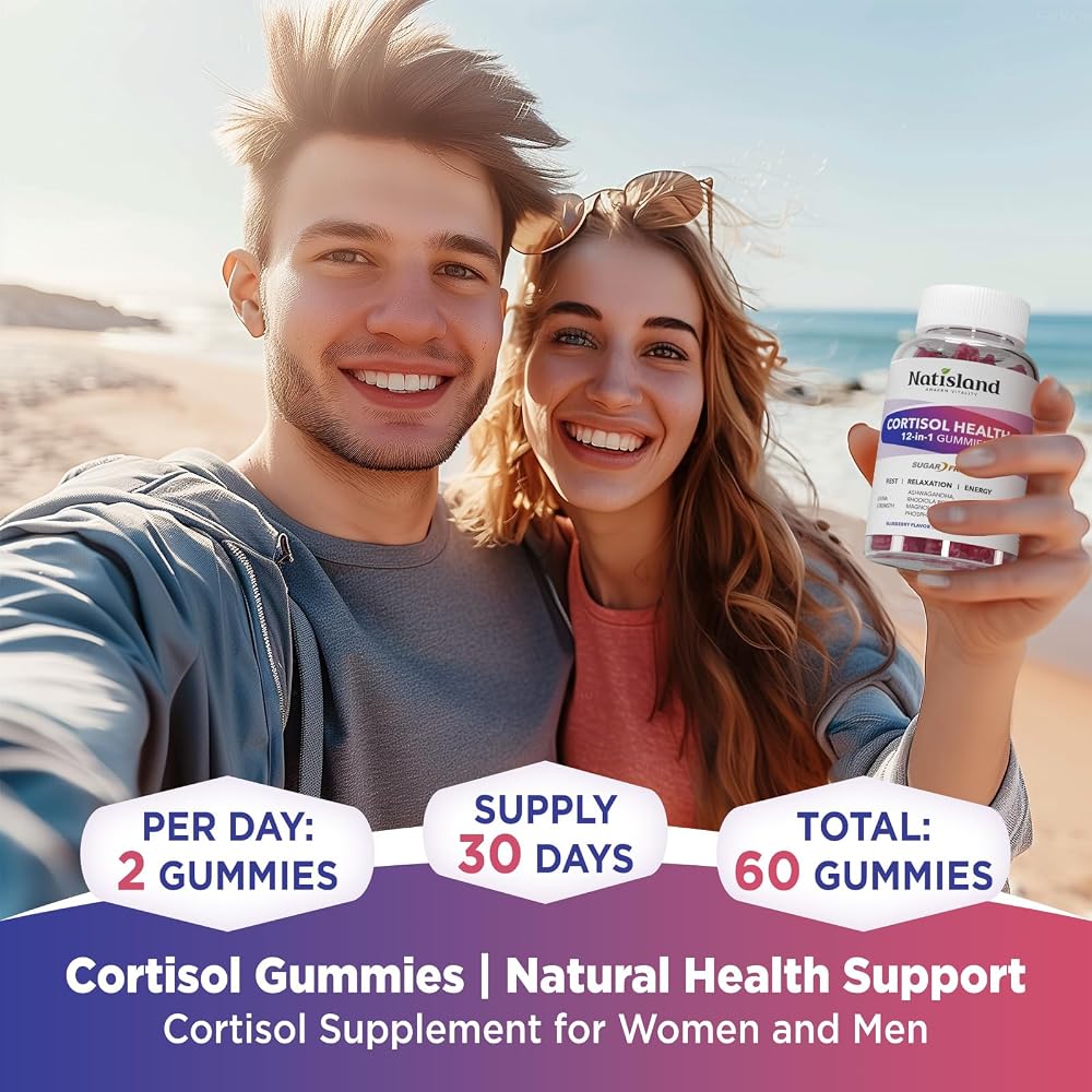 NATISLAND Cortisol Gummies Stress Relief - 60 Count - image 7