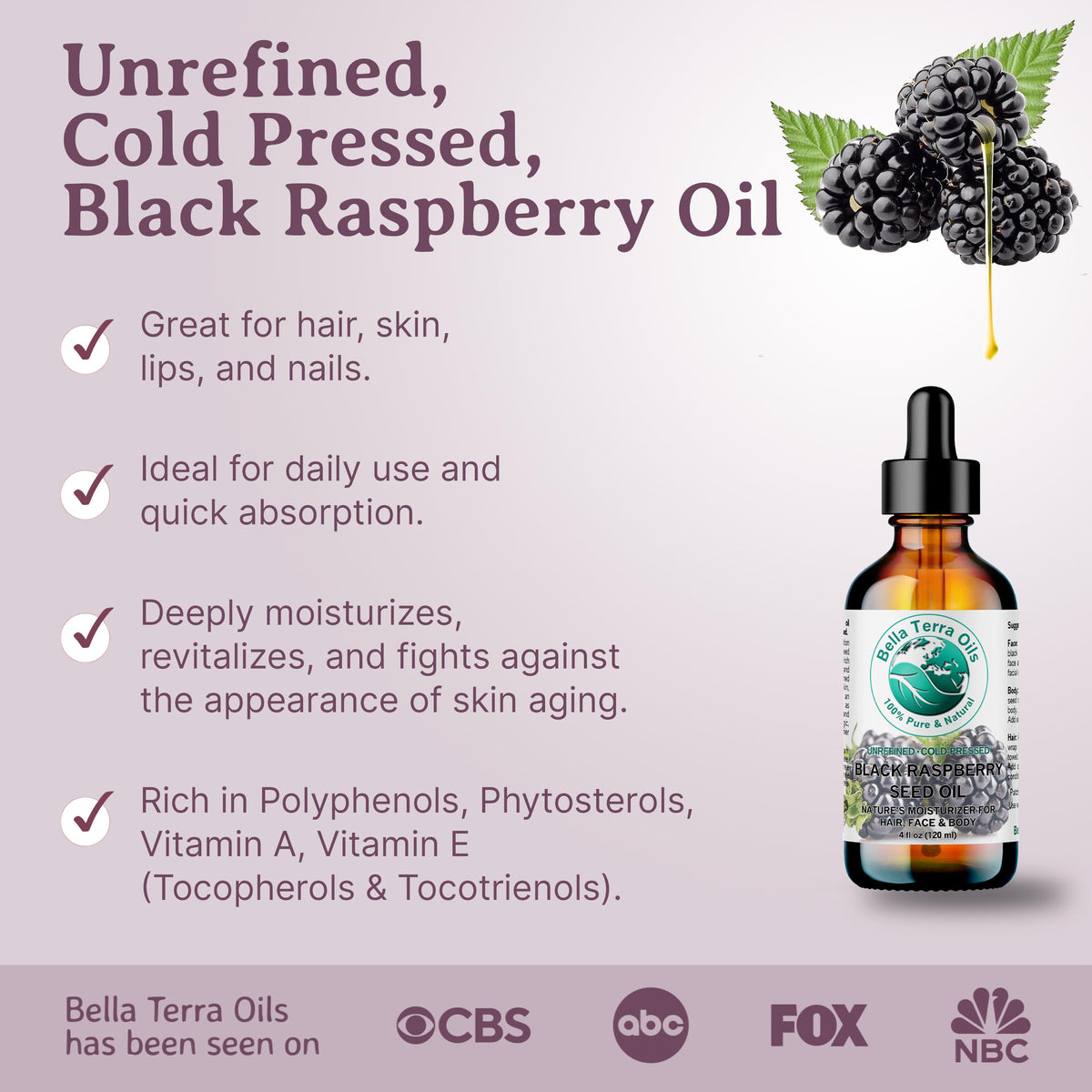 Bella Terra Oils Black Raspberry Seed Oil - 2 oz - image 3