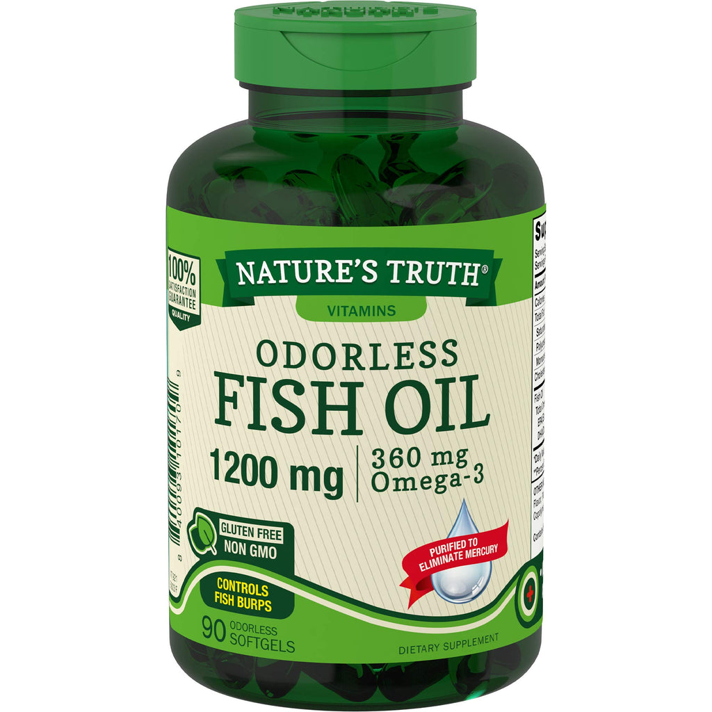 Nature's Truth Fish Oil 1200 mg Omega-3 Softgels - 90 Count