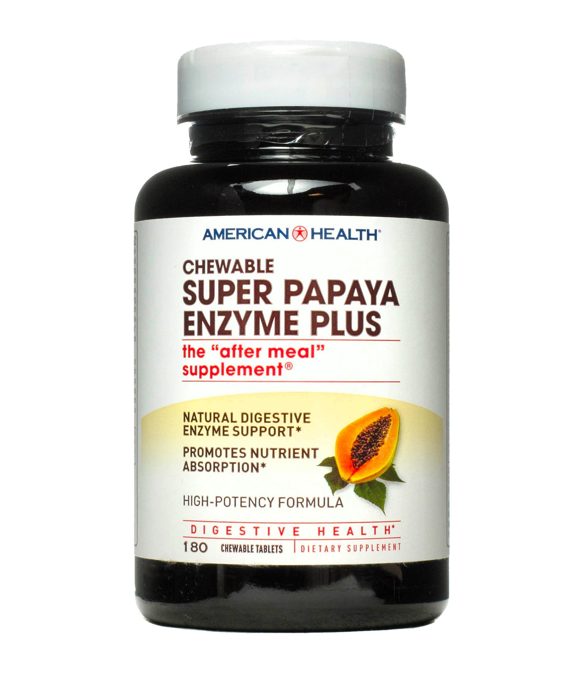 American Health Papaya Enzyme Plus - 180 Tablets - image 2