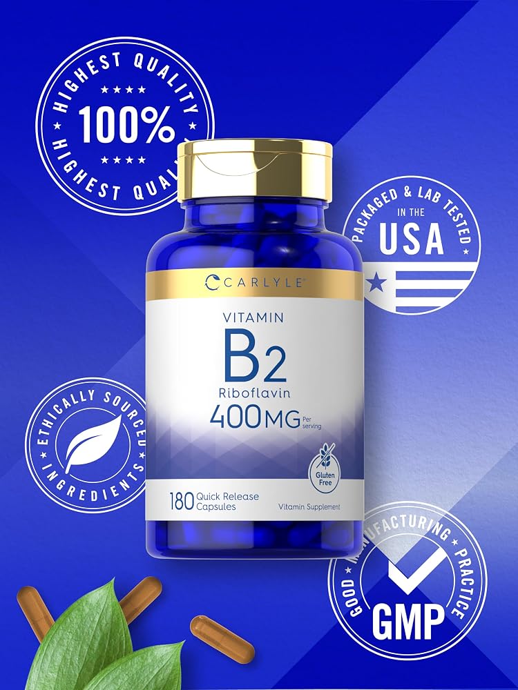 Carlyle Vitamin B-2 400mg Riboflavin - 180 Capsules - image 6