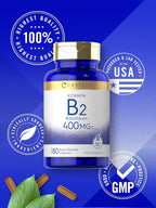 Carlyle Vitamin B-2 400mg Riboflavin - 180 Capsules - image 6