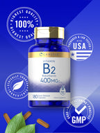 Carlyle Vitamin B-2 400mg Riboflavin - 180 Capsules - image 6
