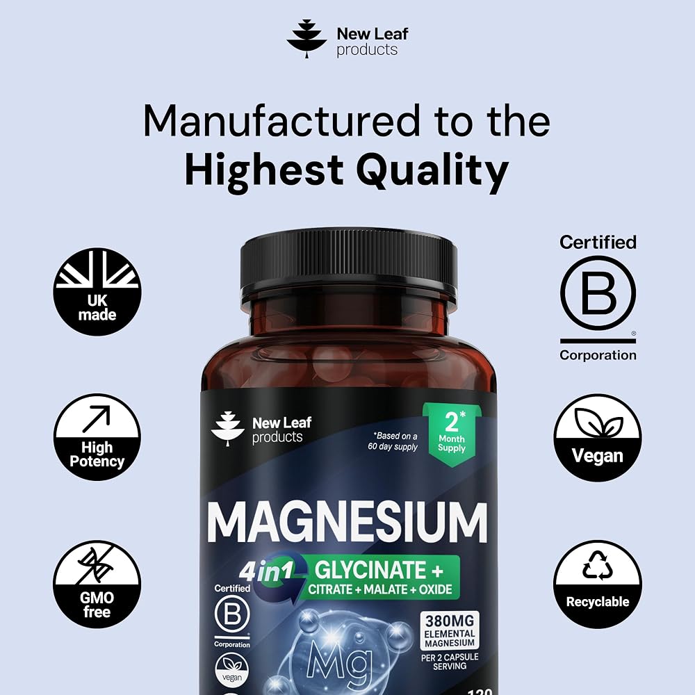 New Leaf Magnesium Glycinate 4-in-1 Complex - 120 Capsules - image 5