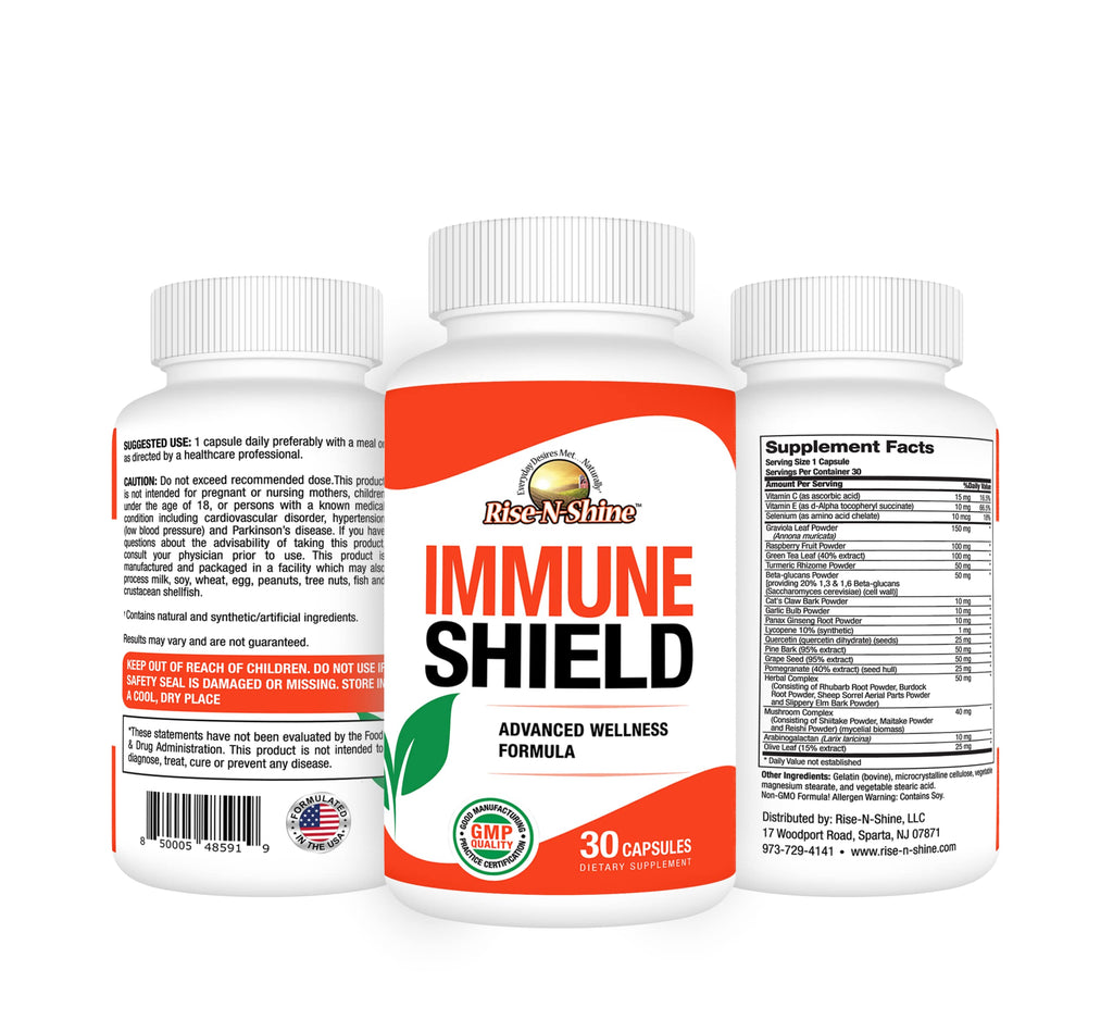 Rise-N-Shine Immune Shield Herbal Blend Vitamin C & Zinc - 30 Capsules - image 2
