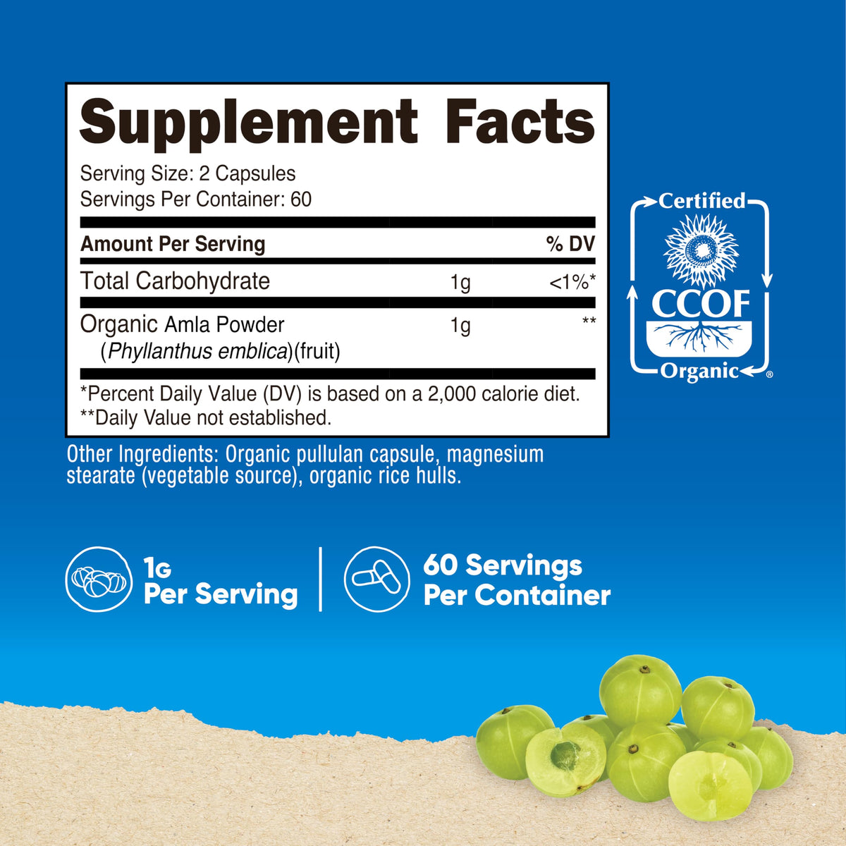Nutricost Amla 1000mg Organic - 120 Vegetarian Capsules - image 2