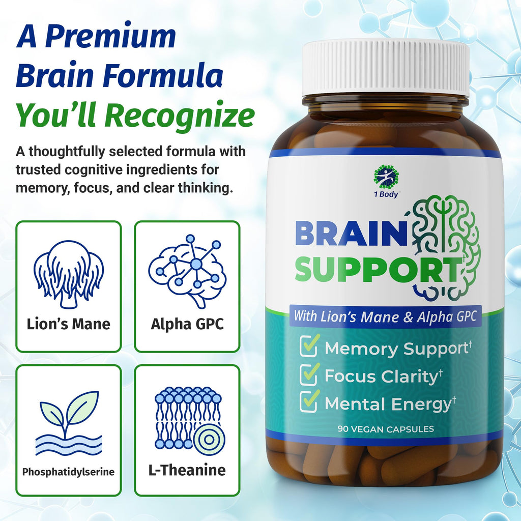 1 Body Brain Support with Bacopa & Lion's Mane - 90 Capsules - image 7