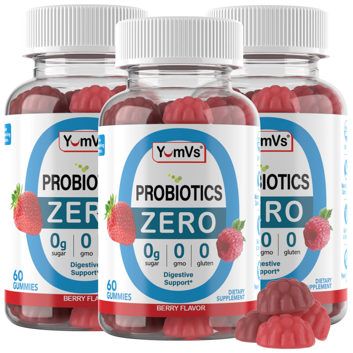 YUM-V'S Sugar Free Probiotic Gummies 5 Billion CFU - 60 Count - image 9