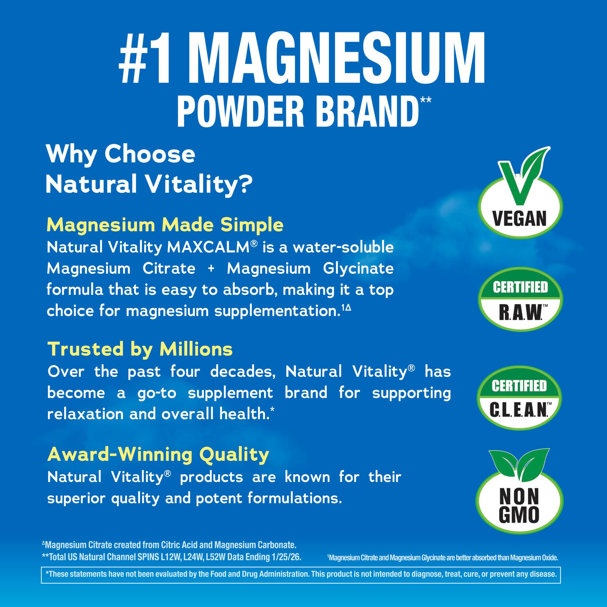 Natural Vitality MaxCalm Magnesium Powder Lemon - 8 oz - image 4