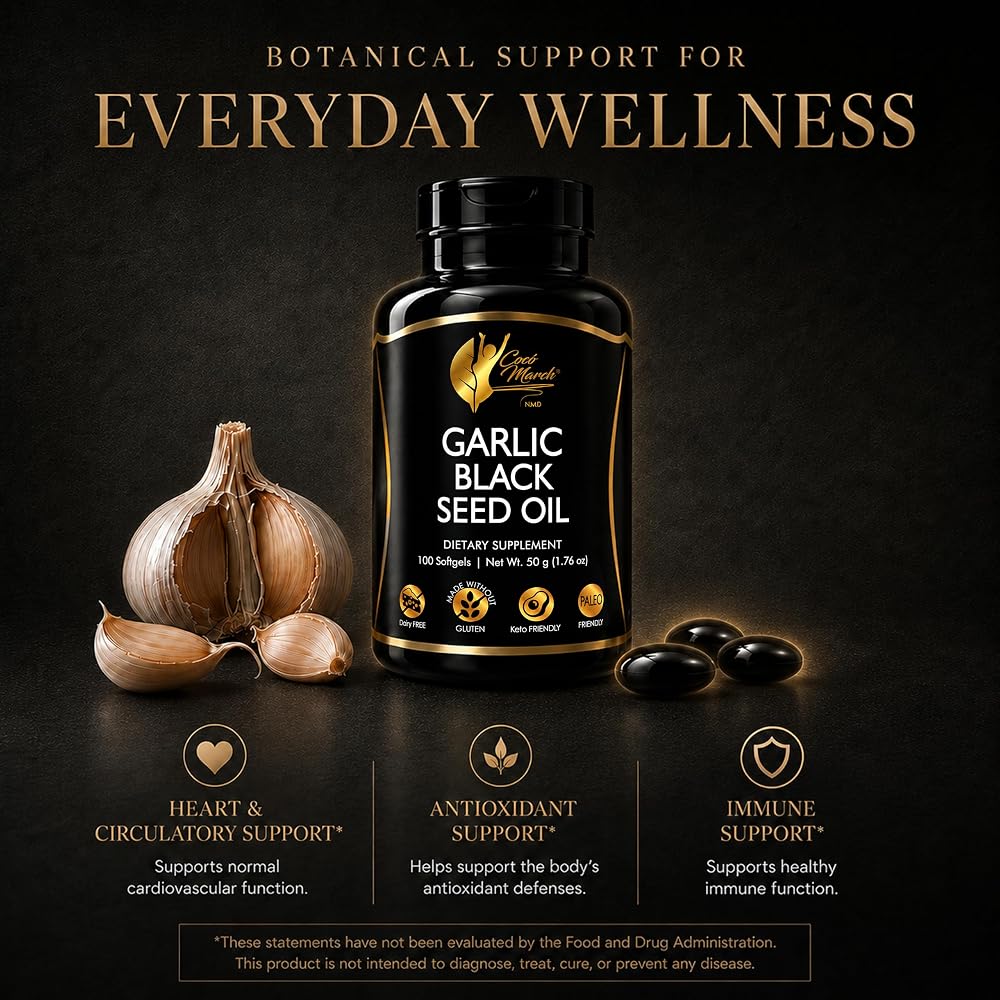 Cocó March Garlic Black Seed Oil Supplement - 100 Softgels - image 2