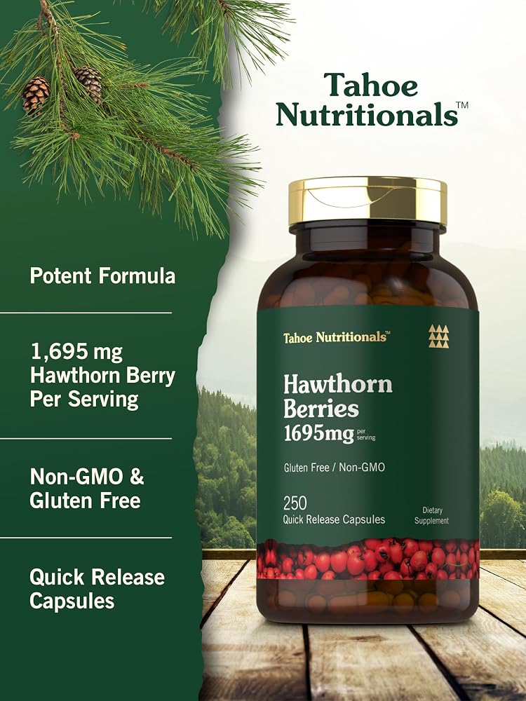 Tahoe Nutritionals Hawthorn Berry Capsules 1695 mg - 250 Count - image 4