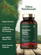 Tahoe Nutritionals Hawthorn Berry Capsules 1695 mg - 250 Count - image 4