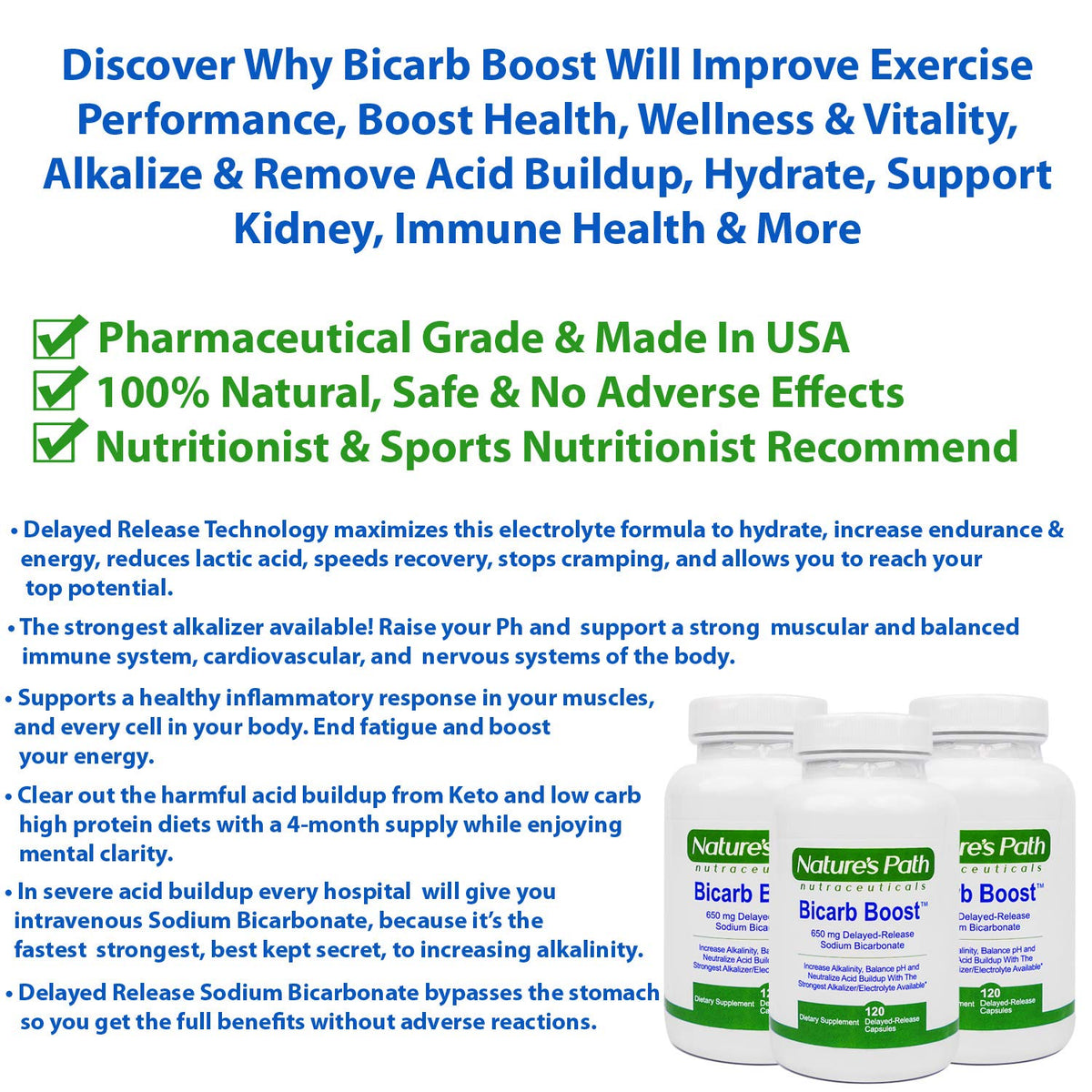 Nature's Path Sodium Bicarbonate 650 mg Tablets - 120 Count - image 3