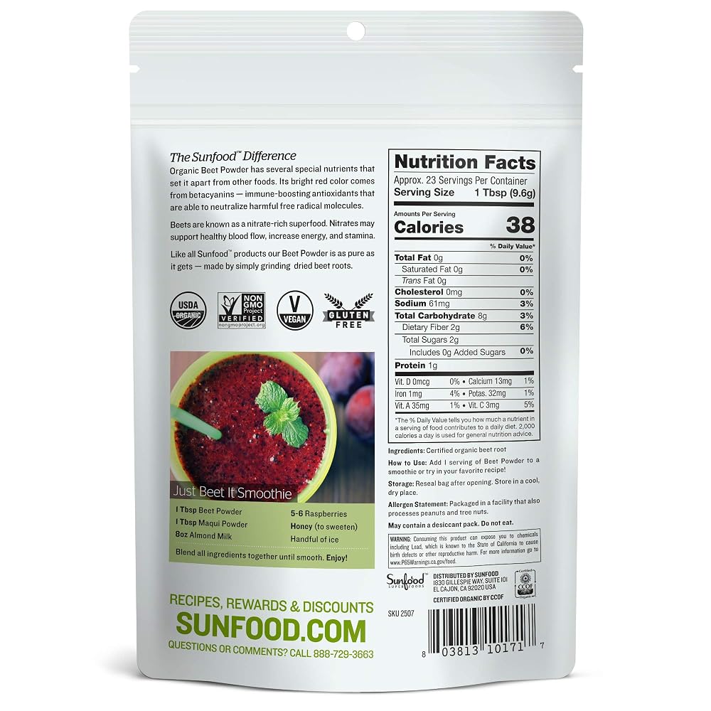 Sunfood Superfoods Organic Beet Root Powder - 8 oz - image 2