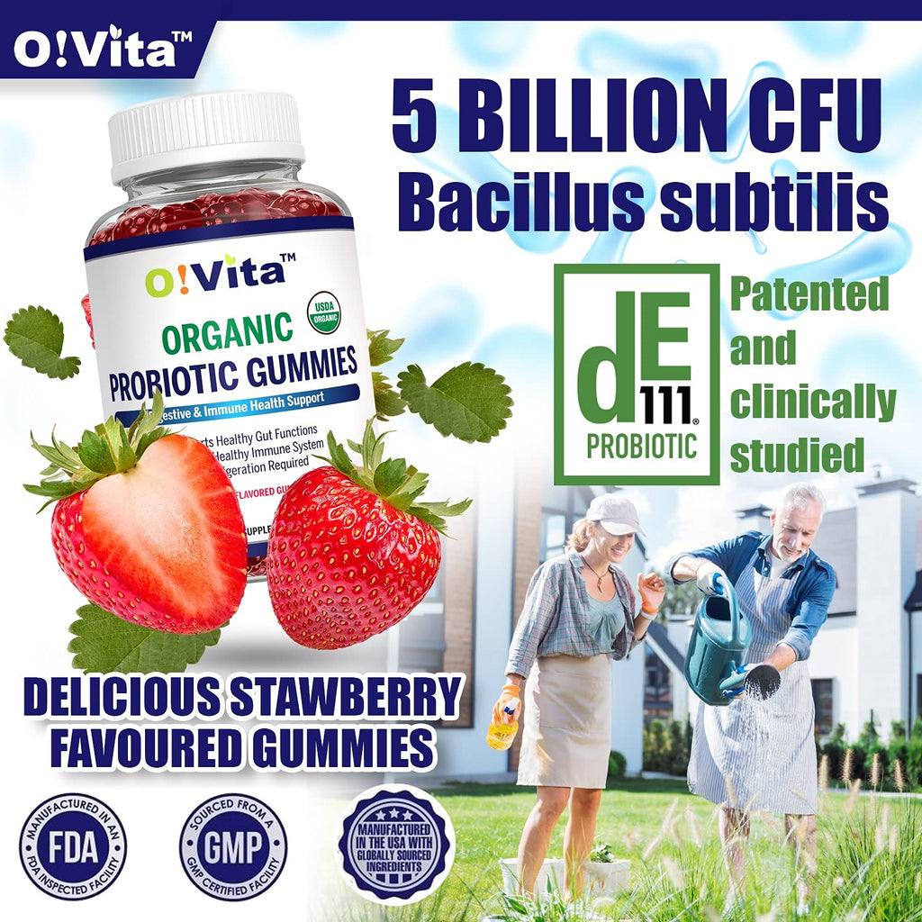 O!VITA Organic Probiotic Gummies 5 Billion CFU - 60 Gummies - image 3