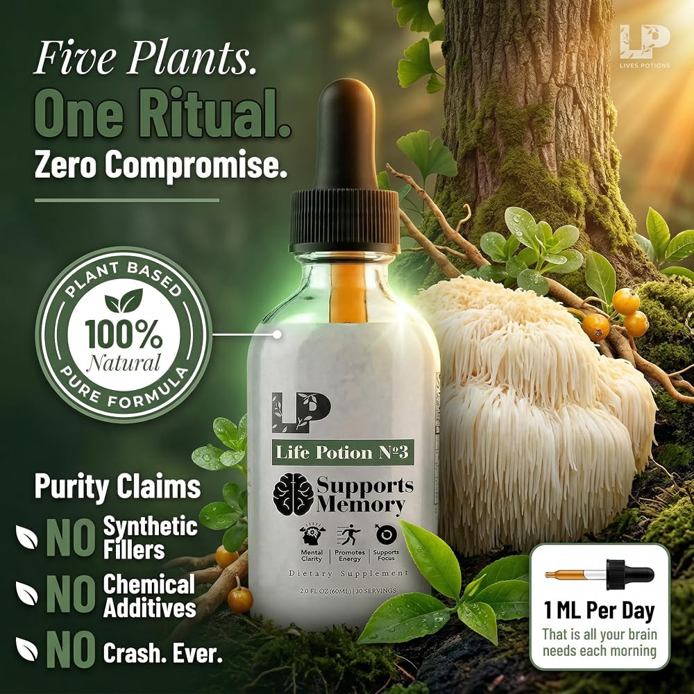 Lives Potions Eureka Focus Brain Supplement Liquid - 2 fl oz - image 3