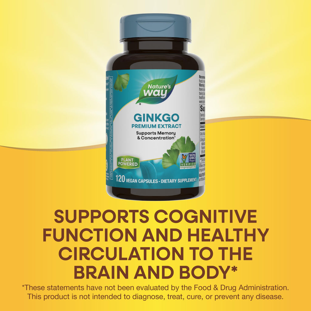 Nature's Way Ginkgo Biloba Extract Memory and Concentration - 120 Capsules - image 5