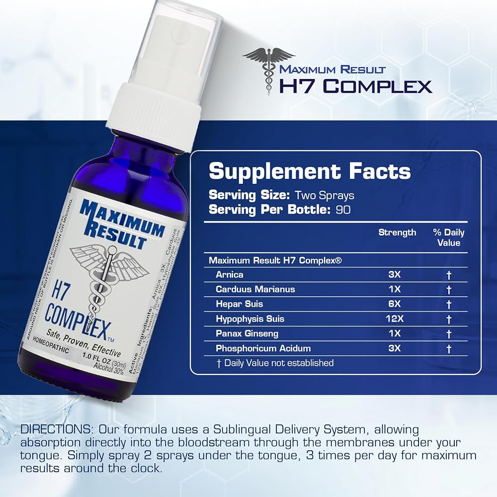 Maximum Result H7 Complex Homeopathic Anti-Aging Sublingual Spray - Pack of 3 - image 3