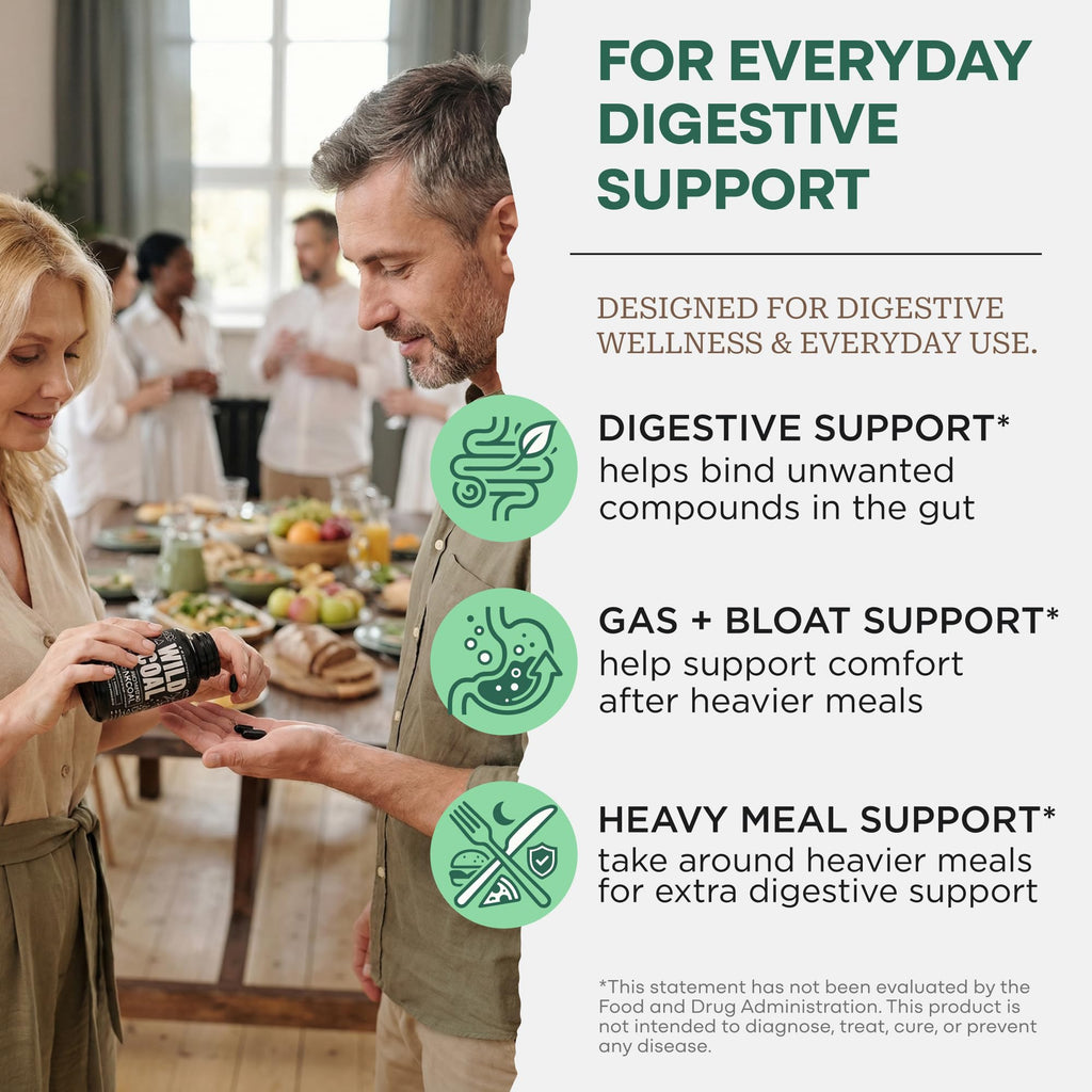 Wild Activated Charcoal Capsules from 100% Organic Coconut Shells