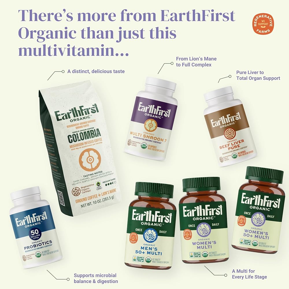 EarthFirst Organic Men's Multivitamin with Methylated B12 - 60 Tablets - image 9