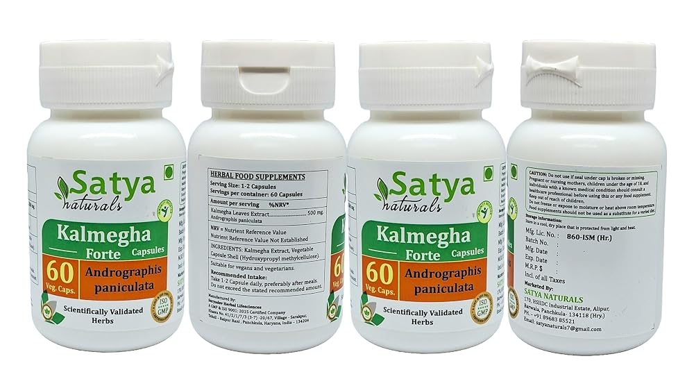 Satya Naturals Kalmegha Forte Capsules 500 mg. 60 Veg. Capsule