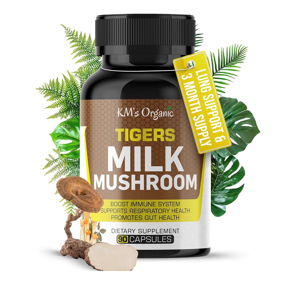 KM's Organic Tiger's Milk Mushroom 10:1 Extract - 90 Vegan Capsules