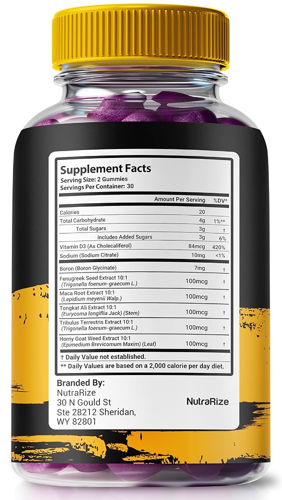 NutraRize Peak Thrust Gummies for Men Energy & Stamina - 120 Gummies - image 2