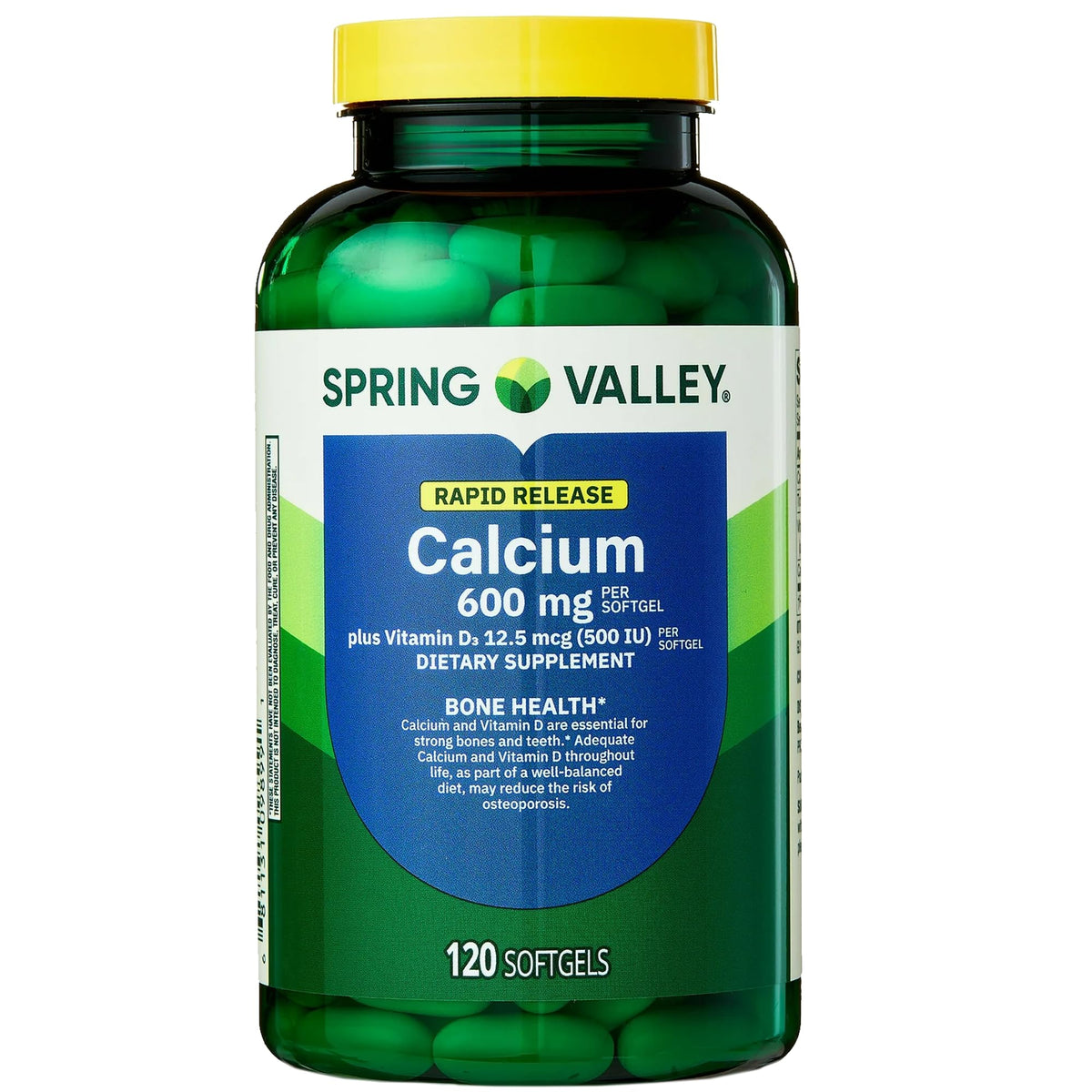 LUAL Spring Valley Calcium 600 mg + Vitamin D3 - 120 Softgels - image 8