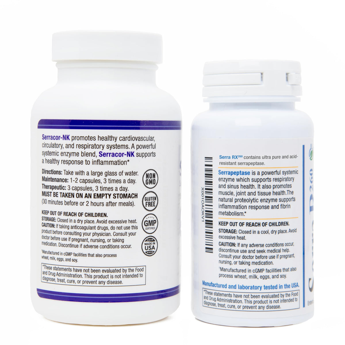 Biomedic Labs RX Serracor-NK & Serra-RX Serrapeptase Enzyme Bundle - image 2