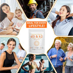 Daiasns D3 K2 Vitamin 10000 IU - 240 Virgin Coconut Oil Softgels