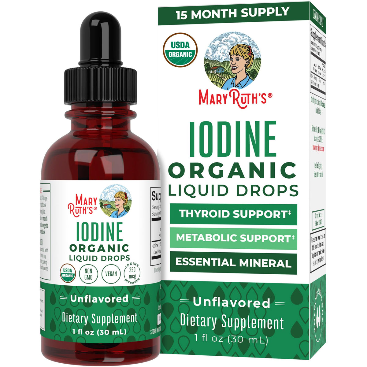 MaryRuth's USDA Organic Iodine Liquid Drops - 1 fl oz