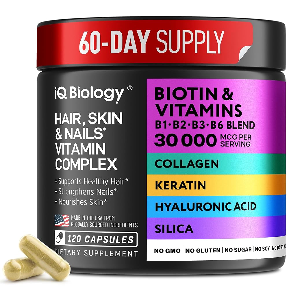 IQ BIOLOGY Biotin Supplement for Hair Growth - Biotin Vitamins