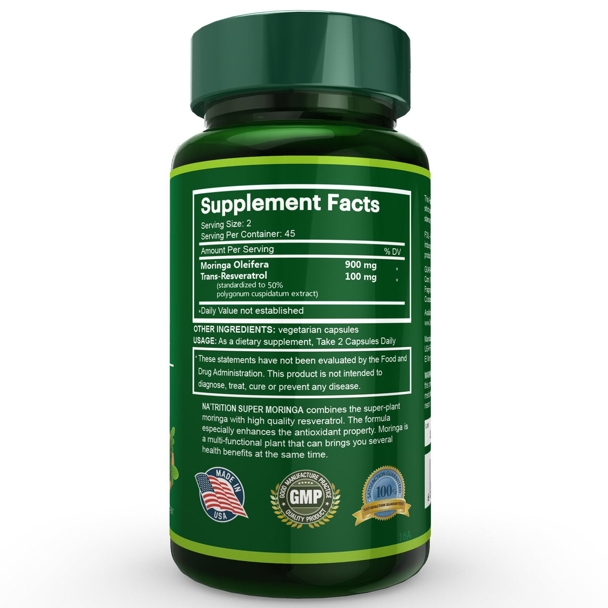 Na'trition Organic Moringa Antioxidant Supplement - 60 Capsules - image 3
